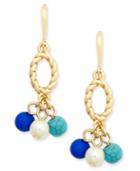 Charter Club Gold-tone Blue Bead Drop Earrings, Only At Macy's