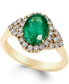 Emerald (1-3/4 Ct. T.w.) And Diamond (3/8 Ct. T.w.) Ring In 14k Gold