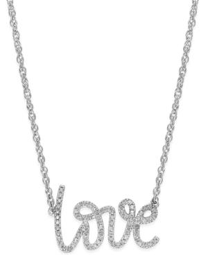 Diamond Love Pendant Necklace (1/5 Ct. T.w.) In Sterling Silver