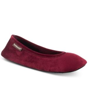 Isotoner Signature Victoria Stretch Velour Ballerina Slippers