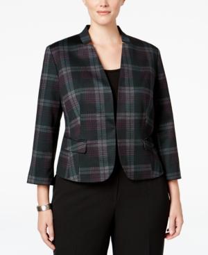 Nine West Plus Size Plaid Blazer