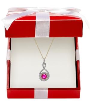 Sapphire (1/2 Ct. T.w.) And Diamond (1/4 Ct. T.w.) Pendant Necklace In 14k White Gold (also In Emerald And Ruby)