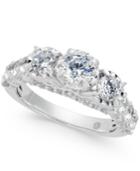 Diamond Trinity Engagement Ring (2 Ct. T.w.) In 14k White Gold