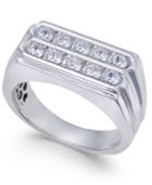 Men's Diamond Two-row Ring (1 Ct. T.w.) In 10k White Gold
