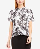 Vince Camuto High-neck Leaf-print Top