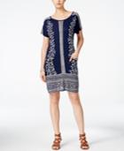 Lucky Brand Printed Border Shift Dress