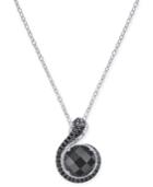 Onyx, Diamond (1/6 Ct. T.w.) & Black Spinel Pendant Necklace In Sterling Silver