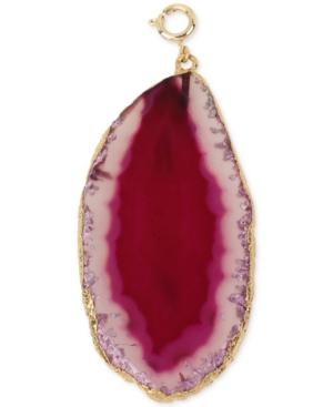 M. Haskell For Inc Gold-tone Pink Hued Agate Clip-on Pendant, Only At Macy's