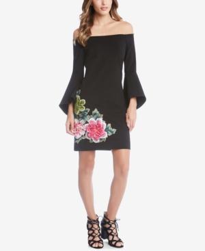 Karen Kane Embroidered Off-the-shoulder Dress