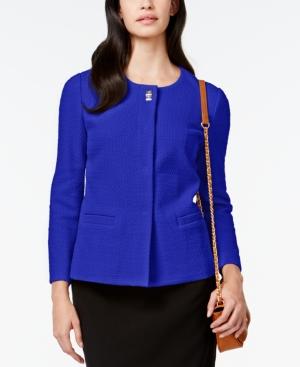 Alfani Three-quarter Sleeve Textured Jacket, Only At Macy's