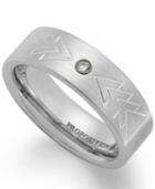 Proposition Love Cobalt Triangle Motif And Diamond Accent Wedding Band