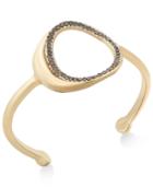Inc International Concepts Gold-tone Black Pave Open Crescent Bangle Bracelet, Only At Macy's