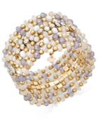 I.n.c. Gold-tone Beaded Coil Bracelet, Created For Macy's