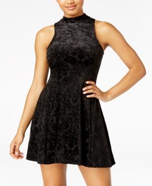 The Edit By Seventeen Juniors' Open-back Velvet Dress, Created For Macy's