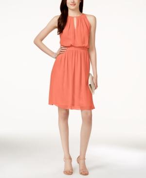 Adrianna By Adrianna Papell Chiffon Blouson Halter Dress