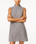 B Darlin Juniors' Printed Mock-neck Shift Dress