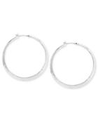 Kenneth Cole New York Earrings, Silver-tone Textured Hoop Earrings