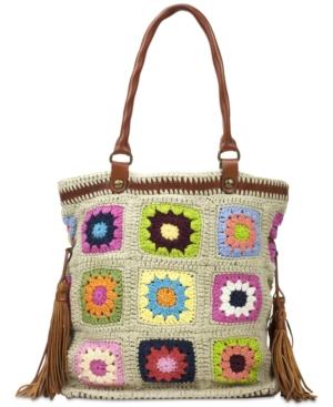 Patricia Nash Knit Squares Bevara Medium Tote