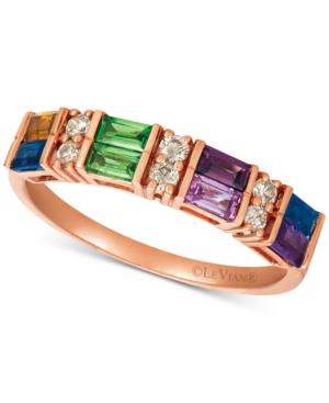 Le Vian Baguette Multi-gemstone (3/4 Ct. T.w.) & Nude Diamond (1/6 Ct. T.w.) Ring In 14k Rose Gold