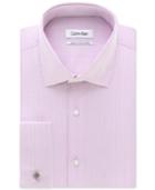 Calvin Klein Steel Classic-fit Non-iron Performance Grape Soda Stripe French Cuff Dress Shirt