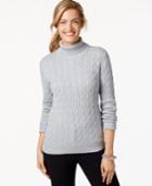 Charter Club Cable-knit Turtleneck Sweater, Only At Macy's
