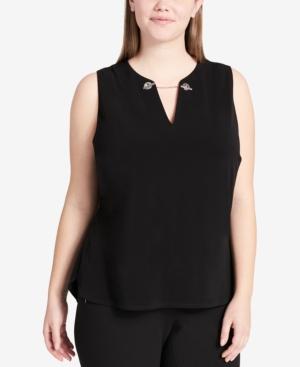 Calvin Klein Plus Size Toggle-chain Shell