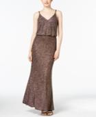 Calvin Klein Metallic Tweed Hardware Gown