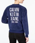 Calvin Klein Jeans Graphic Sherpa Fleece Bomber Jacket