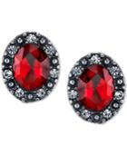 2028 Silver-tone Red Crystal Button Earrings, A Macy's Exclusive Style