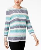 Alfred Dunner Montego Bay Textured Studded Sweater