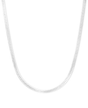 14k White Gold Necklace, 18 Flat Herringbone Chain