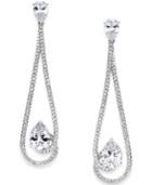 Eliot Danori Silver-tone Crystal And Pave Long Drop Earrings
