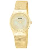 Pulsar Women's Gold-tone Stainless Steel Mesh Bracelet Watch 27mm Ph8056