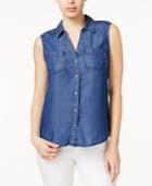 Maison Jules Chambray Sleeveless Shirt, Only At Macy's