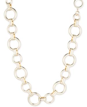 Anne Klein Gold-tone Circle Link Chain Necklace