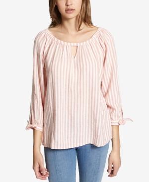 Sanctuary Summer Escape Cotton Striped Keyhole Top