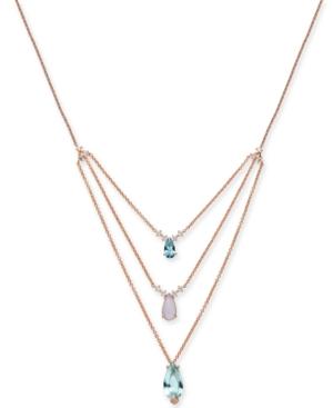 Danori Crystal Triple Pendant Necklace, 16 + 2 Extender, Created For Macy's