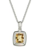 Sterling Silver Necklace, Citrine Cushion Pendant (5 Ct. T.w.)