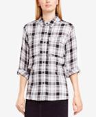Two By Vince Camuto Tab-sleeve Plaid Utility Shirt