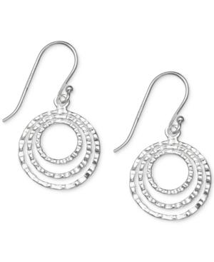 Giani Bernini Hammered Triple Drop Earrings In Sterling Silver, Created For Macy's