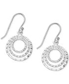 Giani Bernini Hammered Triple Drop Earrings In Sterling Silver, Created For Macy's