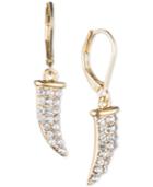 Lonna & Lilly Gold-tone Crystal Pave Horn Drop Earrings