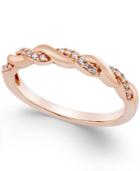 Diamond Twisted Band (1/8 Ct. T.w.) In 14k Yellow, White Or Rose Gold