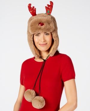 Charter Club Holly The Reindeer Trapper Hat, Created For Macy's