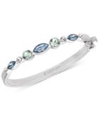 Givenchy Silver-tone Blue Crystal Bangle Bracelet