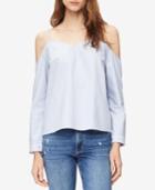 Calvin Klein Jeans Cotton Cold-shoulder Striped Top