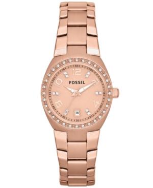 Fossil Women's Rose Gold-tone Stainless Steel Bracelet Watch 28mm Am4508
