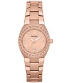 Fossil Women's Rose Gold-tone Stainless Steel Bracelet Watch 28mm Am4508