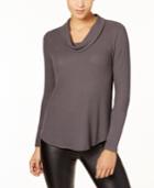Style & Co Cowl-neck Waffle-knit Top, Created For Macy's
