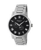 Heritor Automatic Romulus Silver & Black Stainless Steel Watches 44mm